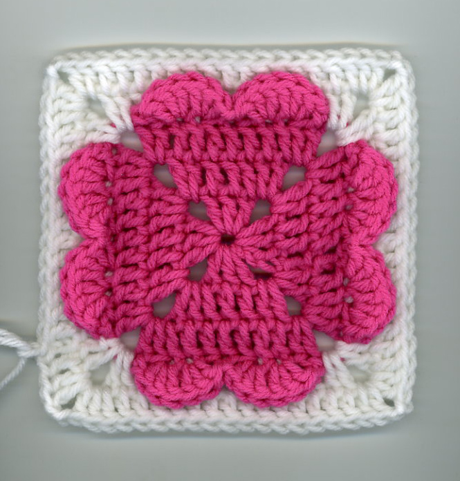 Kalp kare motif deseni (Bebek Battaniyesi)